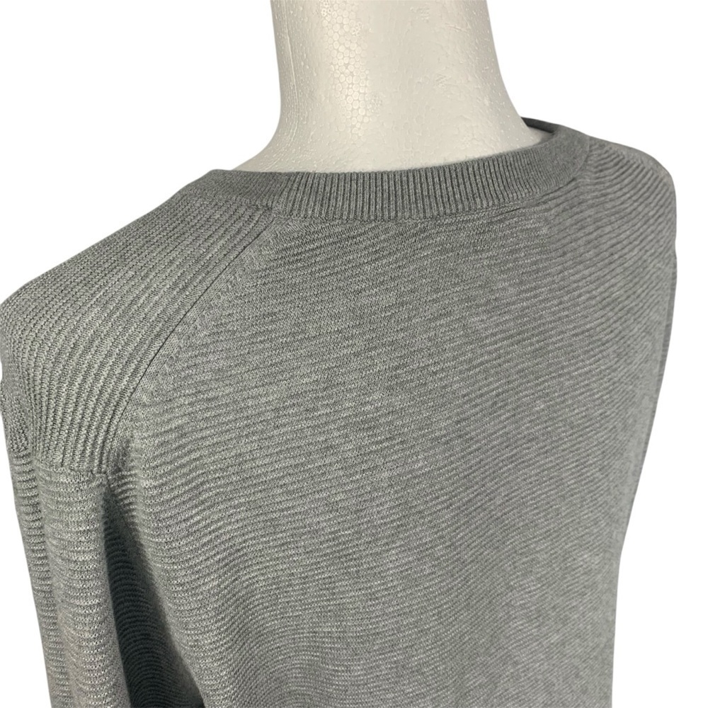 Bench Sweater Fine Ribbed Knit 100%Cotton Crewneck Pullover Sporty Preppy Grey S - Picture 7 of 11